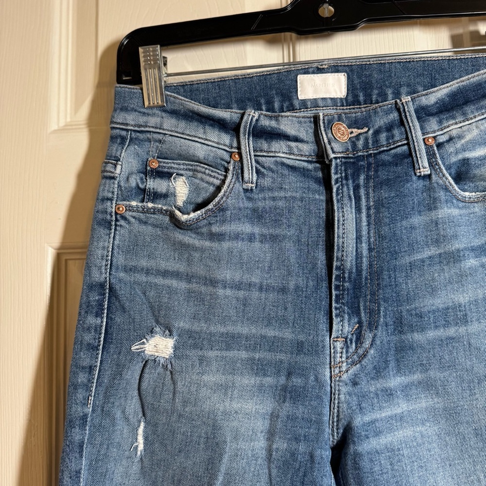 Rare MOTHER Denim STUNNER ANKLE STEP FRAY High Rise Jeans HELTER SKELTER 26 $258 - Picture 3 of 16